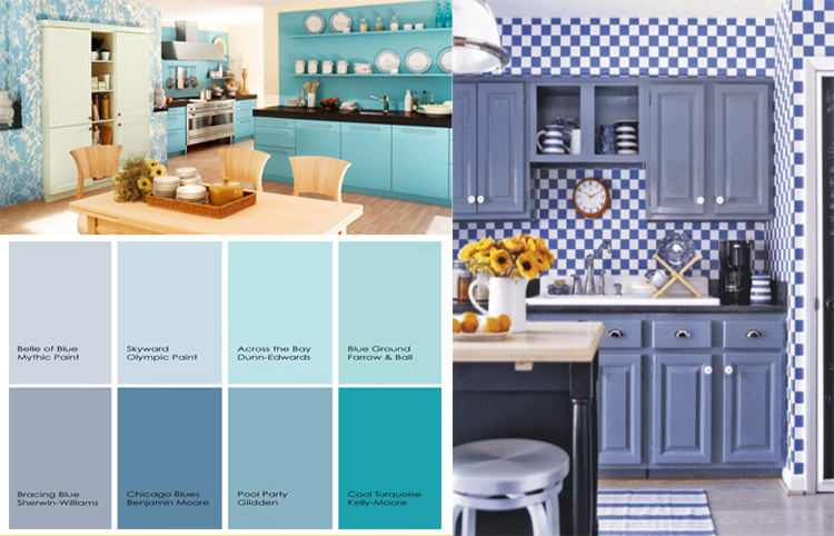 Синяя кухня в интерьере: примеры сочетания цветов на реальных фото