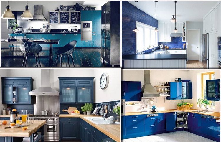 Синяя кухня — прохлада и свежесть в интерьере
